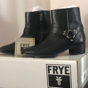 Frye “Dara Harness Short” Leather Boots